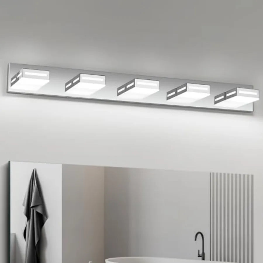 LED Modern Bathroom Light Fixtures 3-Light Matte Vanity Lights for Bathroom Lighting Fixtures over Mirror 6000K Cool White 350°