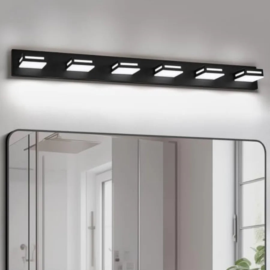LED Modern Bathroom Light Fixtures 3-Light Matte Vanity Lights for Bathroom Lighting Fixtures over Mirror 6000K Cool White 350°