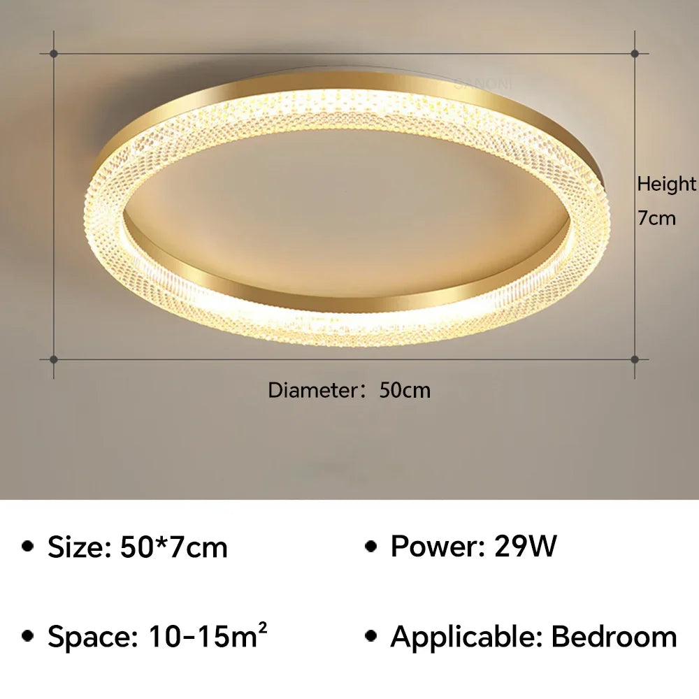 Simple Luxury Led Ceiling Light for Bedroom Living Dining Room Home Decor Indoor Ceiling Lamp Chandeliers Lighting Fixtures