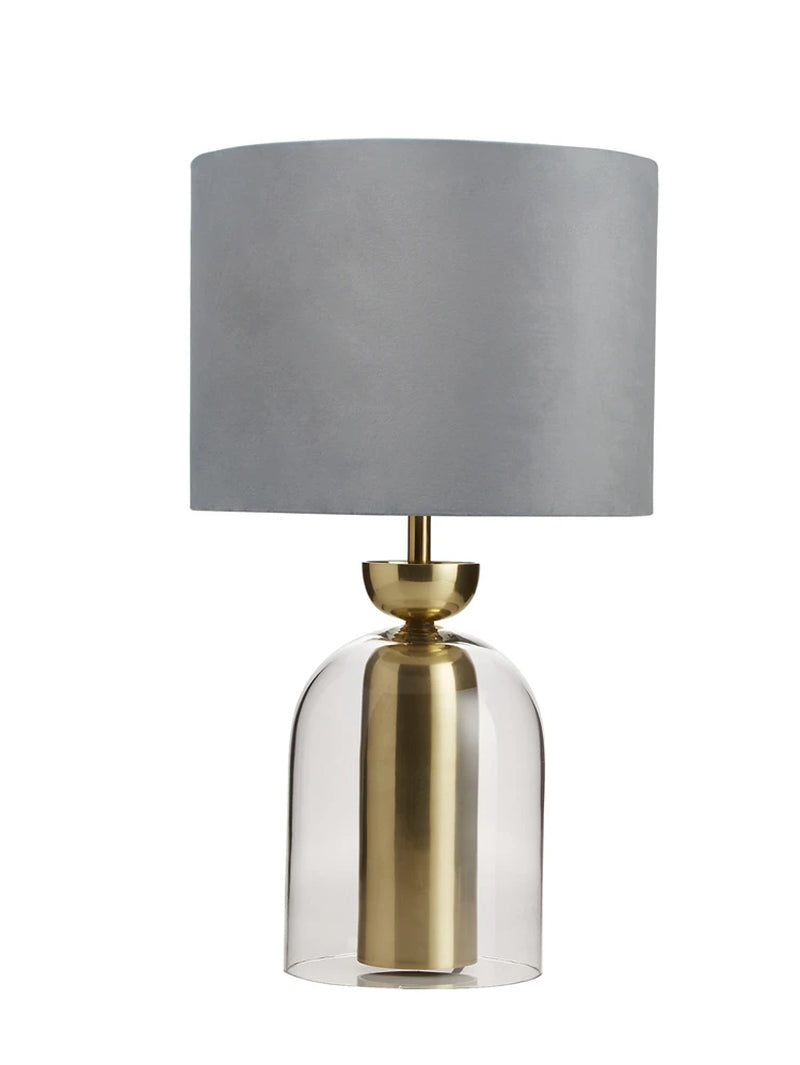 E27 Glass Table Lamp Modern New Design Table Lamp LED Table Light Fabric Shade Glass Base Decoration Lamp Apartment Lamp