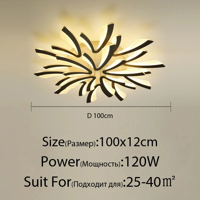 LED Ceiling Lamp Living Room Light Modern Acrylic Bedroom Lighting Fixtures AC90/260V Creative Dandelion Design Dining Room Lamp