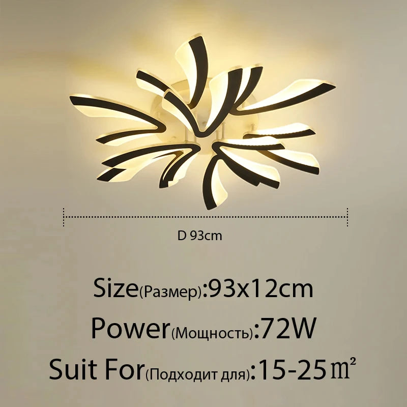 LED Ceiling Lamp Living Room Light Modern Acrylic Bedroom Lighting Fixtures AC90/260V Creative Dandelion Design Dining Room Lamp