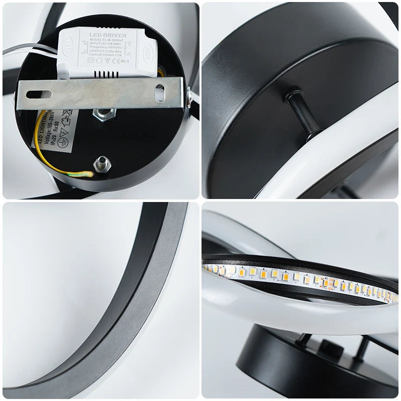 Household LED Chandelier Three Colors Lamp Modern Style Ceiling Lamp Bedroom Light Surface Installation 220V Dining Room Lamp