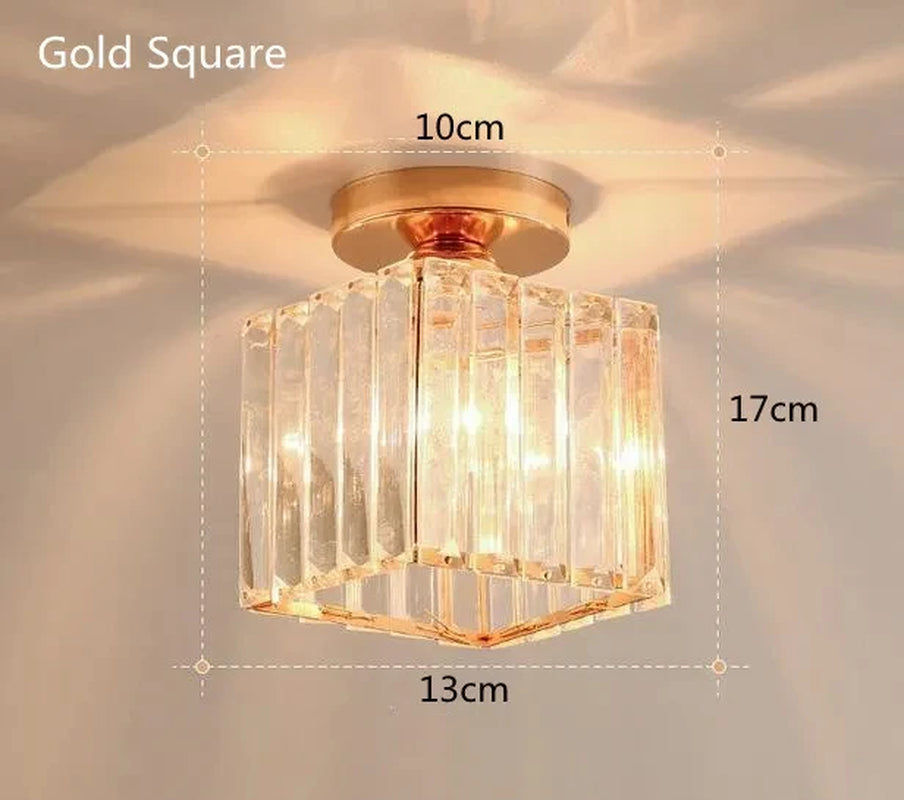 Crystal Ceiling Light Corridor Channel Ceiling Lamp Luxur Balcony Aisle Lamp Home Foyer Track Light Kitchen Ceiling Light