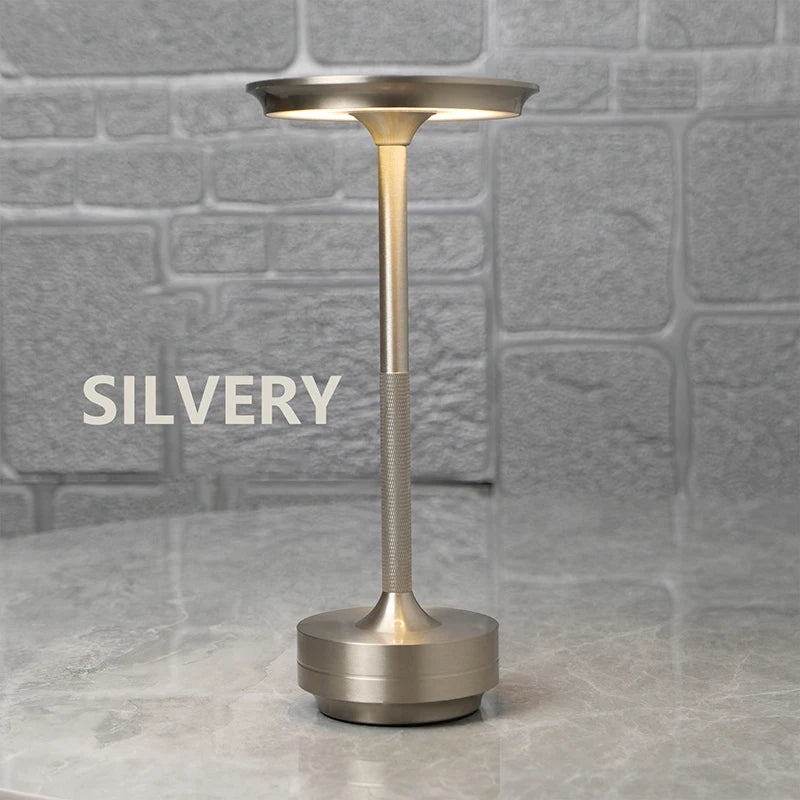 LED Charging Desk Lamp Restaurant Decoration Atmosphere Lamp Retro Portable Cordless Touch USB-C Table Lamp