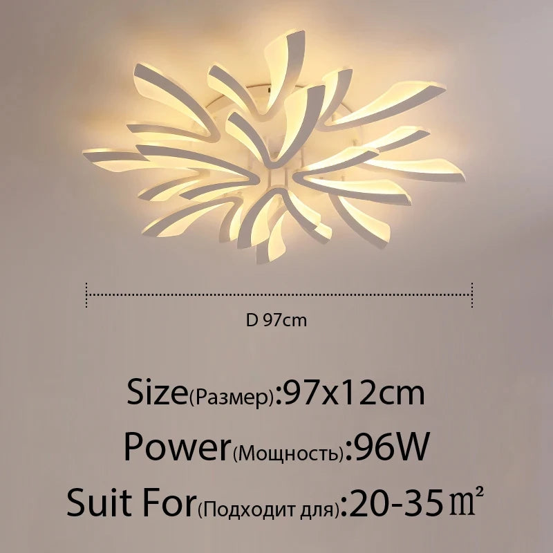 LED Ceiling Lamp Living Room Light Modern Acrylic Bedroom Lighting Fixtures AC90/260V Creative Dandelion Design Dining Room Lamp