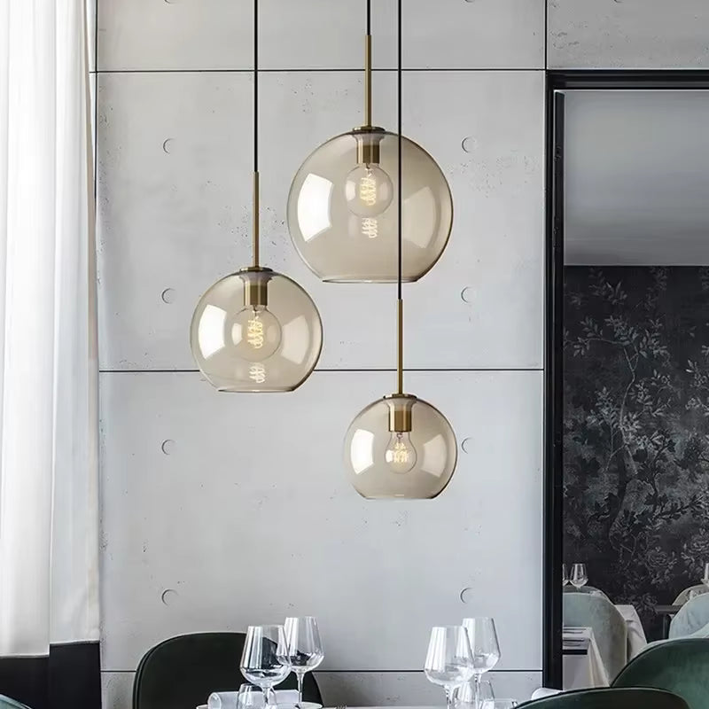 Nordic Glass Globe Pendant Light