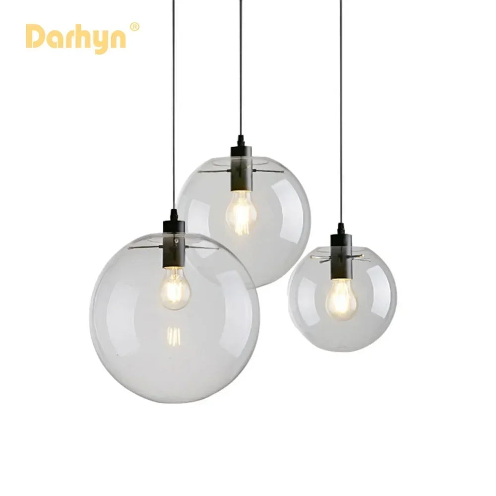 Bubble Pendant Light Glass Ball Pendant Lighting Creative Decoration Fixtures for Bedroom Study Dinner Room Bar Modern Pendant L