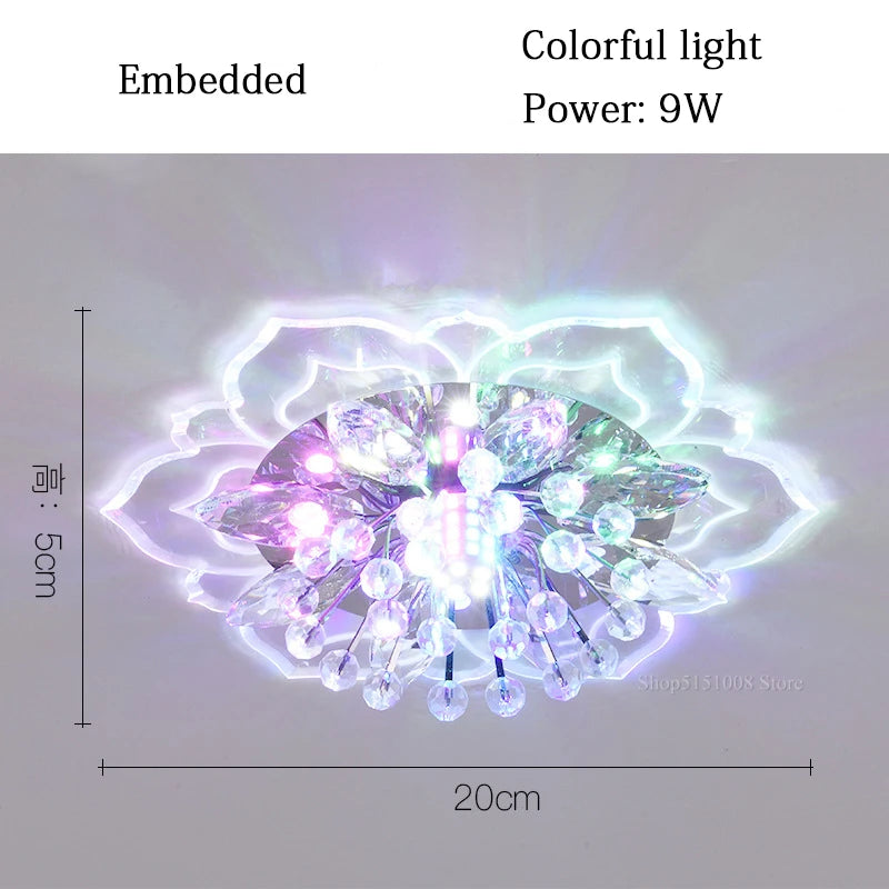 Crystal Lamp Ceiling Lights Flowers Chandelier for Living Room Decoration Indoor Lighting Corridor Lamps Colorful Light Fixtures