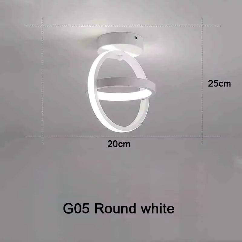 Modern LED Ceiling Light 2 Rings Creative Design Ceiling Lamp Indoor Lighting Fixtures Hallway Balcony Aisle Office Light