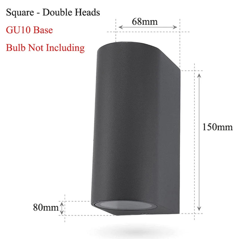GU10 Base Outdoor Waterproof Wall Lights Garden Porch Wall Lighting LED Wall Lamps Aluminum AC86-265