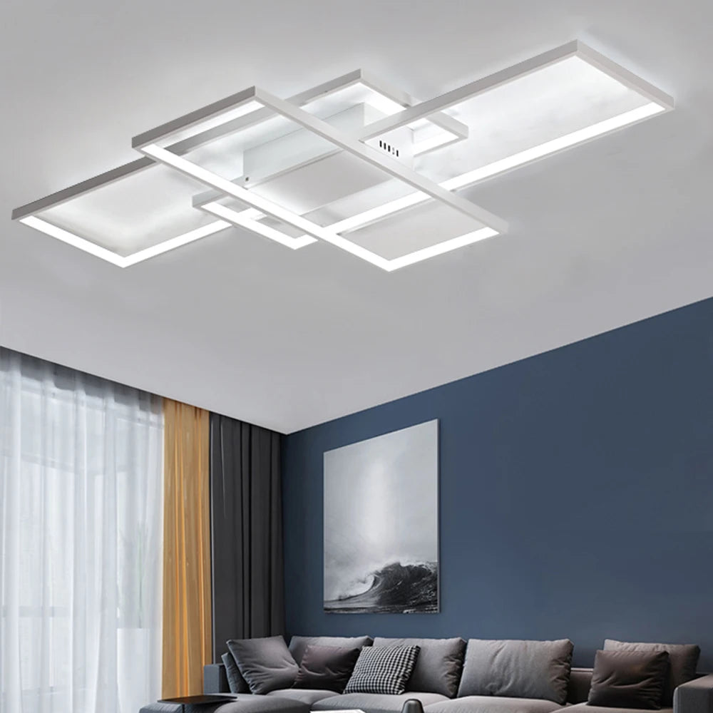 Modern LED Ceiling Lights Fixture 80W LED White Light Square Acrylic Flush Mount Ceiling Light Fixtures for Bedroom Study