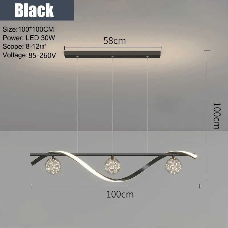 2025 New Creative Sky Star Chandelier Living Room Dining Room Glass Ball Kitchen Light Home Decoration Light