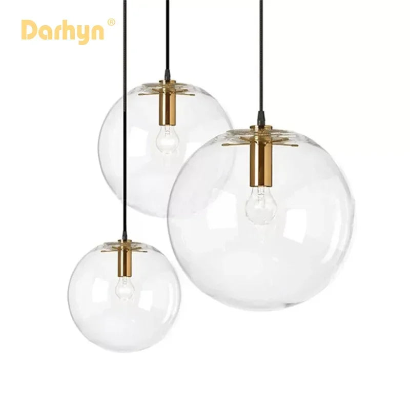 Bubble Pendant Light Glass Ball Pendant Lighting Creative Decoration Fixtures for Bedroom Study Dinner Room Bar Modern Pendant L