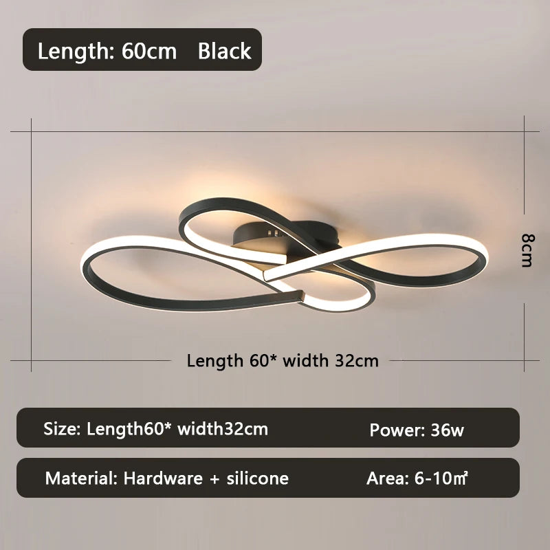 New Ceiling Modern Chandelier Lights for Living Room Bedroom Studyroom Black Led Ceiling Lamp for Room Chandelier Light Fixtures