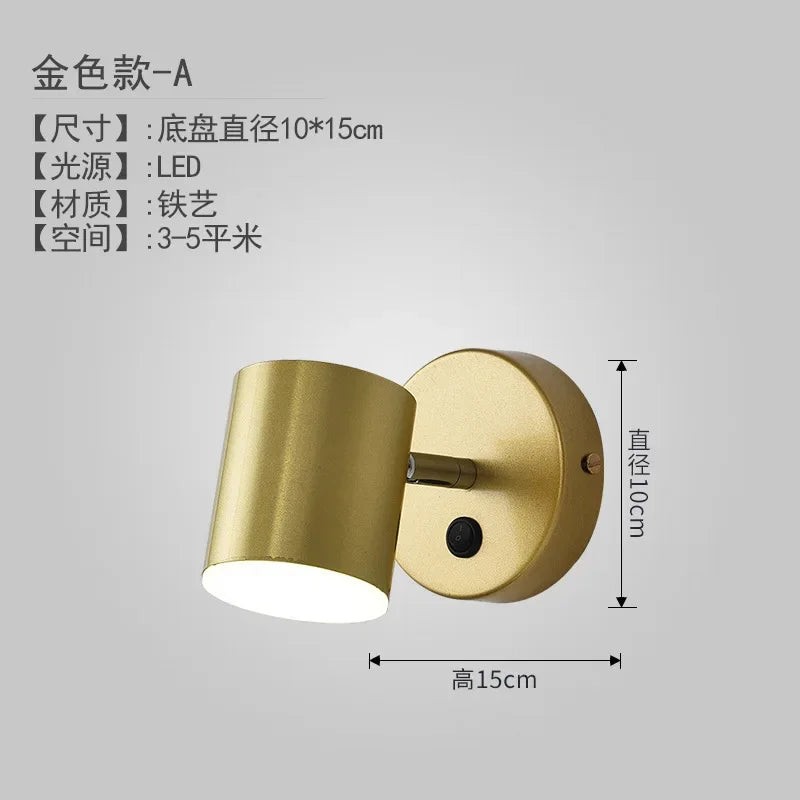 Indoor LED Wall Lights Nordic Bedroom Bedside Reading Wall Lights Corridor Background Lights Home Decoration Lighting