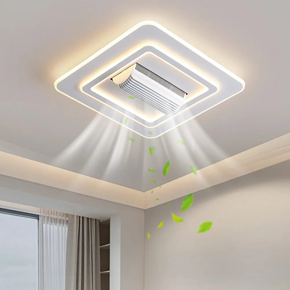 Invisible Bladeless Fan Ceiling Light LED Ceiling Fan Light Remote Control Intelligent Bedroom Living Room Light Indoor Light