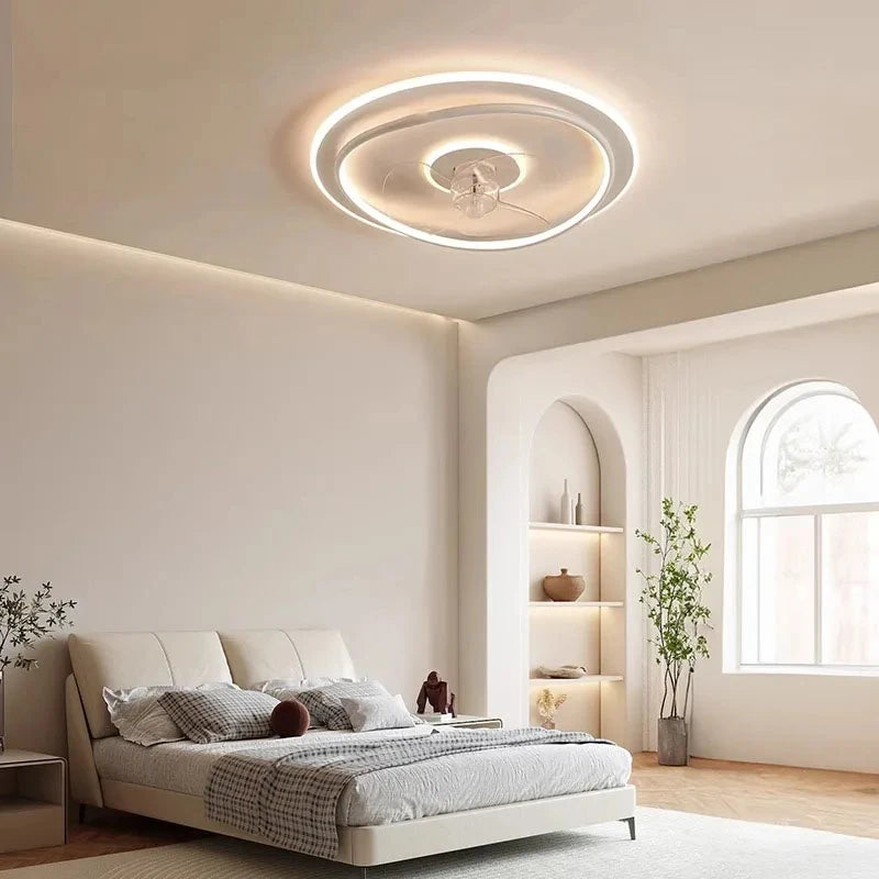 Modern LED Ceiling Fan Light Remote Dimming 6 Levels of Wind Speed Home Electric Fan Lamp Silent Bedroom Living Room Chandelier