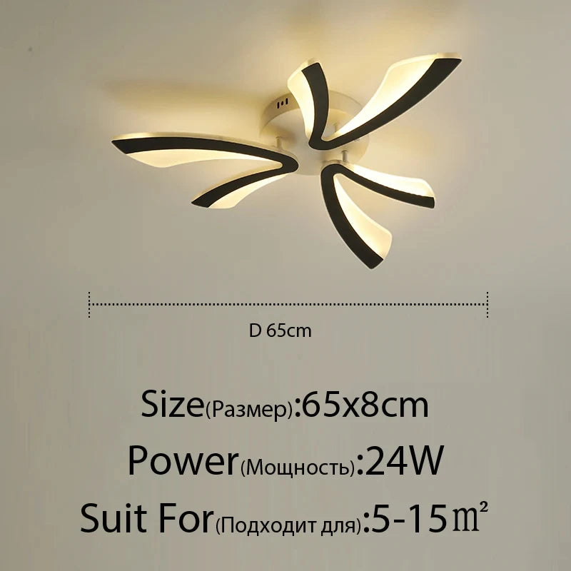 LED Ceiling Lamp Living Room Light Modern Acrylic Bedroom Lighting Fixtures AC90/260V Creative Dandelion Design Dining Room Lamp