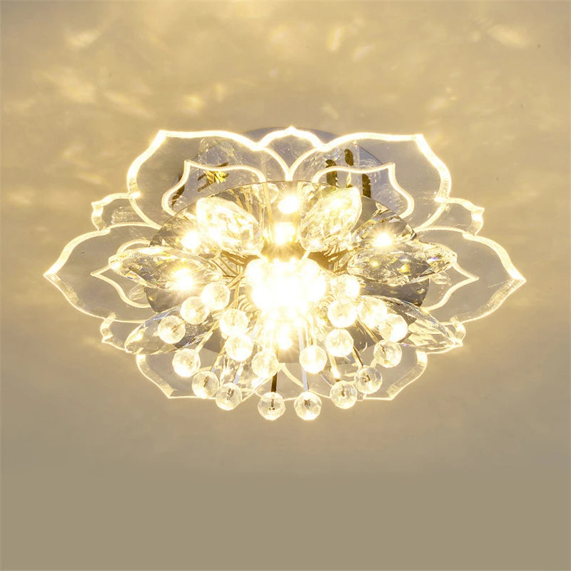 Crystal Lamp Ceiling Lights Flowers Chandelier for Living Room Decoration Indoor Lighting Corridor Lamps Colorful Light Fixtures