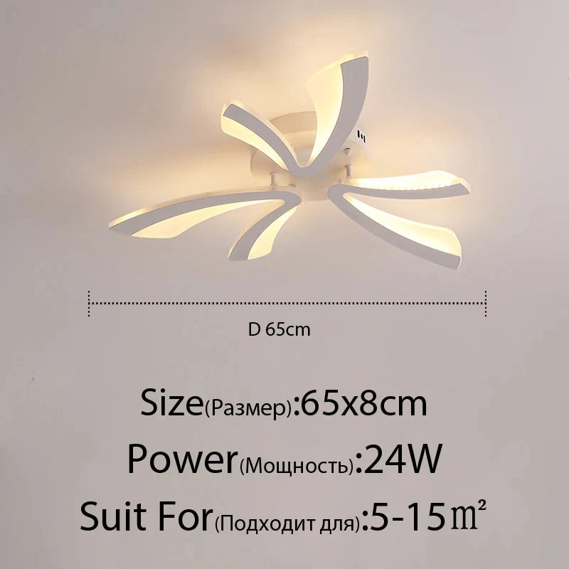 LED Ceiling Lamp Living Room Light Modern Acrylic Bedroom Lighting Fixtures AC90/260V Creative Dandelion Design Dining Room Lamp