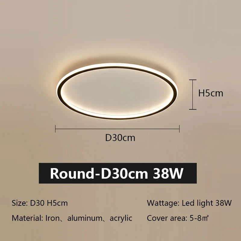 Remote Dimming Ultrathin Living Room Light Modern Minimalist LED Ceiling Lamp Lustre Home Decor Bedroom Study Ceiling Chandelier