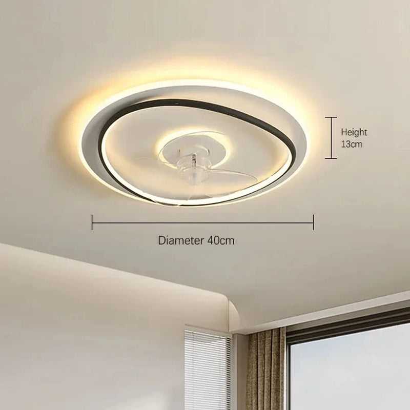 Modern LED Ceiling Fan Light Remote Dimming 6 Levels of Wind Speed Home Electric Fan Lamp Silent Bedroom Living Room Chandelier