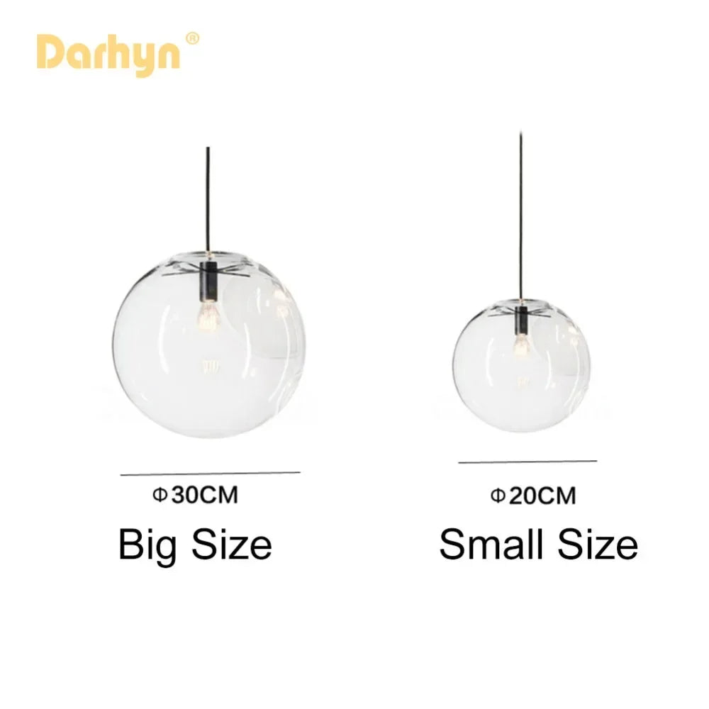 Bubble Pendant Light Glass Ball Pendant Lighting Creative Decoration Fixtures for Bedroom Study Dinner Room Bar Modern Pendant L