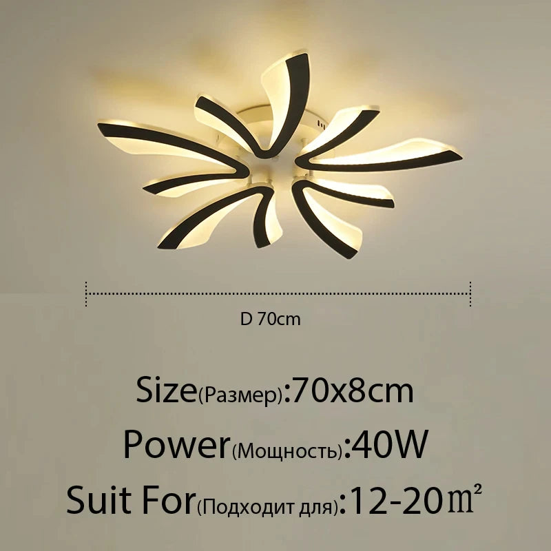 LED Ceiling Lamp Living Room Light Modern Acrylic Bedroom Lighting Fixtures AC90/260V Creative Dandelion Design Dining Room Lamp