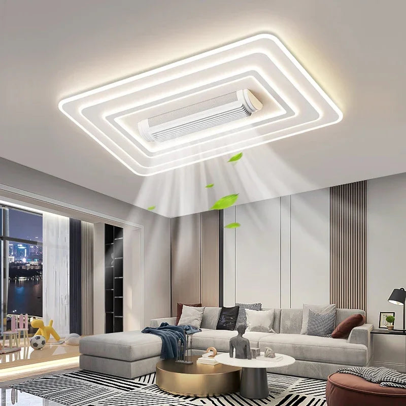 Invisible Bladeless Fan Ceiling Light LED Ceiling Fan Light Remote Control Intelligent Bedroom Living Room Light Indoor Light