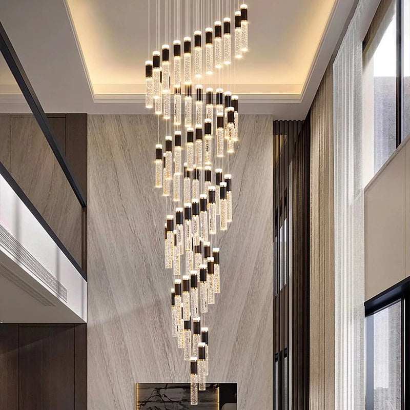 Modern Home Decoration Crystal Chandelier, Stair Pendant Lamp, Living Room Pendant Lights, Interior Lighting