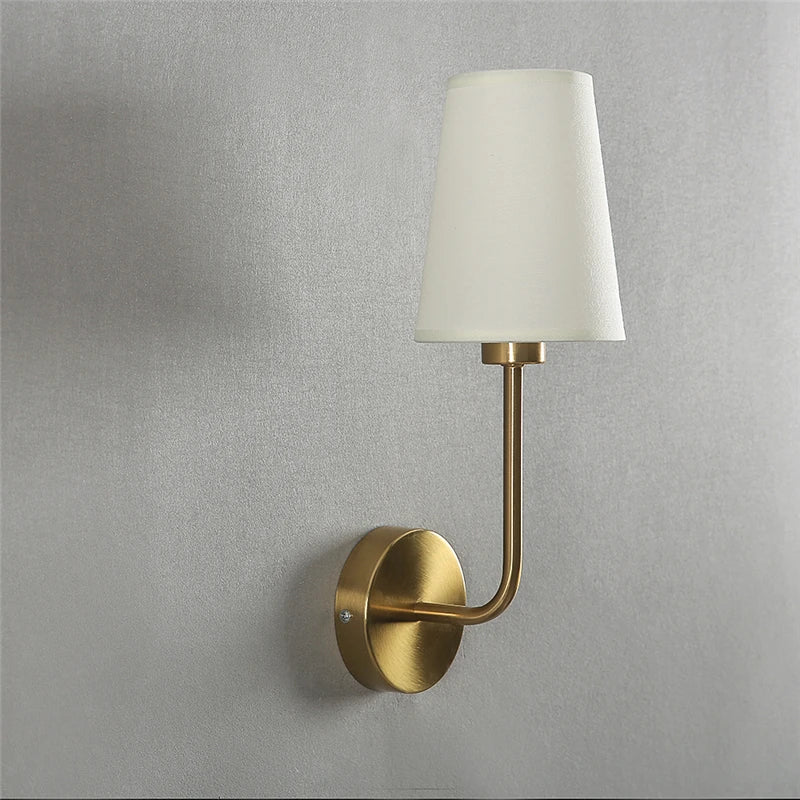 Nordic Minimalism LED Wall Lamp Modern Simple Linen Lampshade Elbow Wall Lights for Home Decor Living Room Stairs Light Fixtures