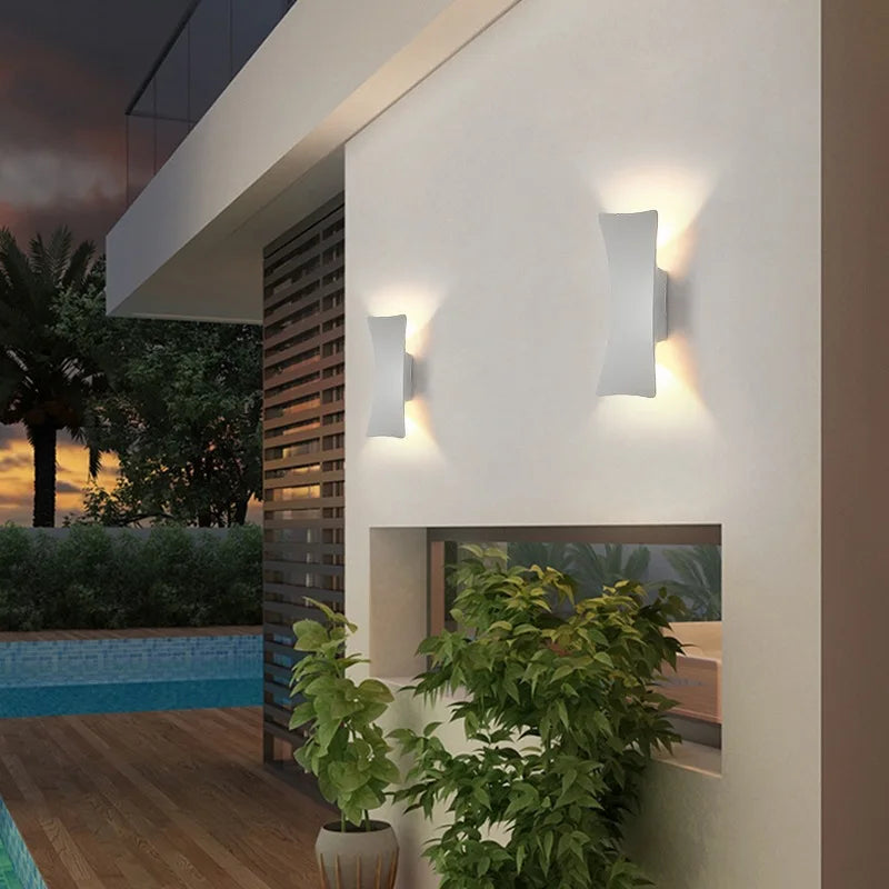 LED Lights Modern Outdoor Waterproof Wall Lights Aluminum Black White Wall Lamps Indoor/Outdoor Exterior Wall Light Fixtures
