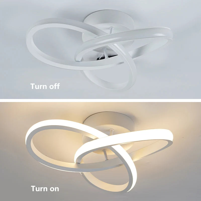 Household LED Chandelier Three Colors Lamp Modern Style Ceiling Lamp Bedroom Light Surface Installation 220V Dining Room Lamp
