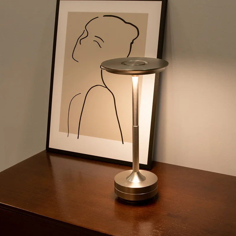LED Charging Desk Lamp Restaurant Decoration Atmosphere Lamp Retro Portable Cordless Touch USB-C Table Lamp