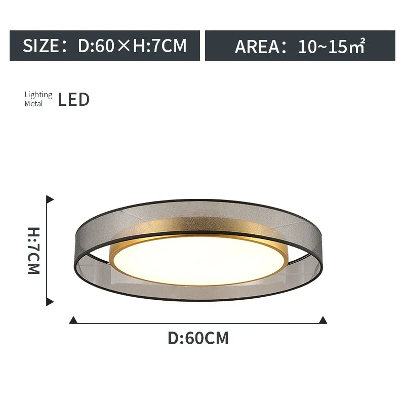 LED Ceiling Light All Copper Modern Living Room Light Nordic Simple Room round Bedroom Decorative Light Ceiling Light