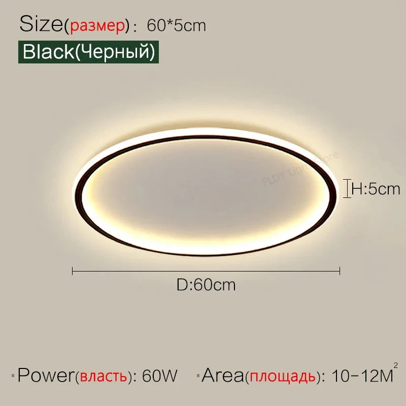 Remote Dimming Ultrathin Living Room Light Modern Minimalist LED Ceiling Lamp Lustre Home Decor Bedroom Study Ceiling Chandelier
