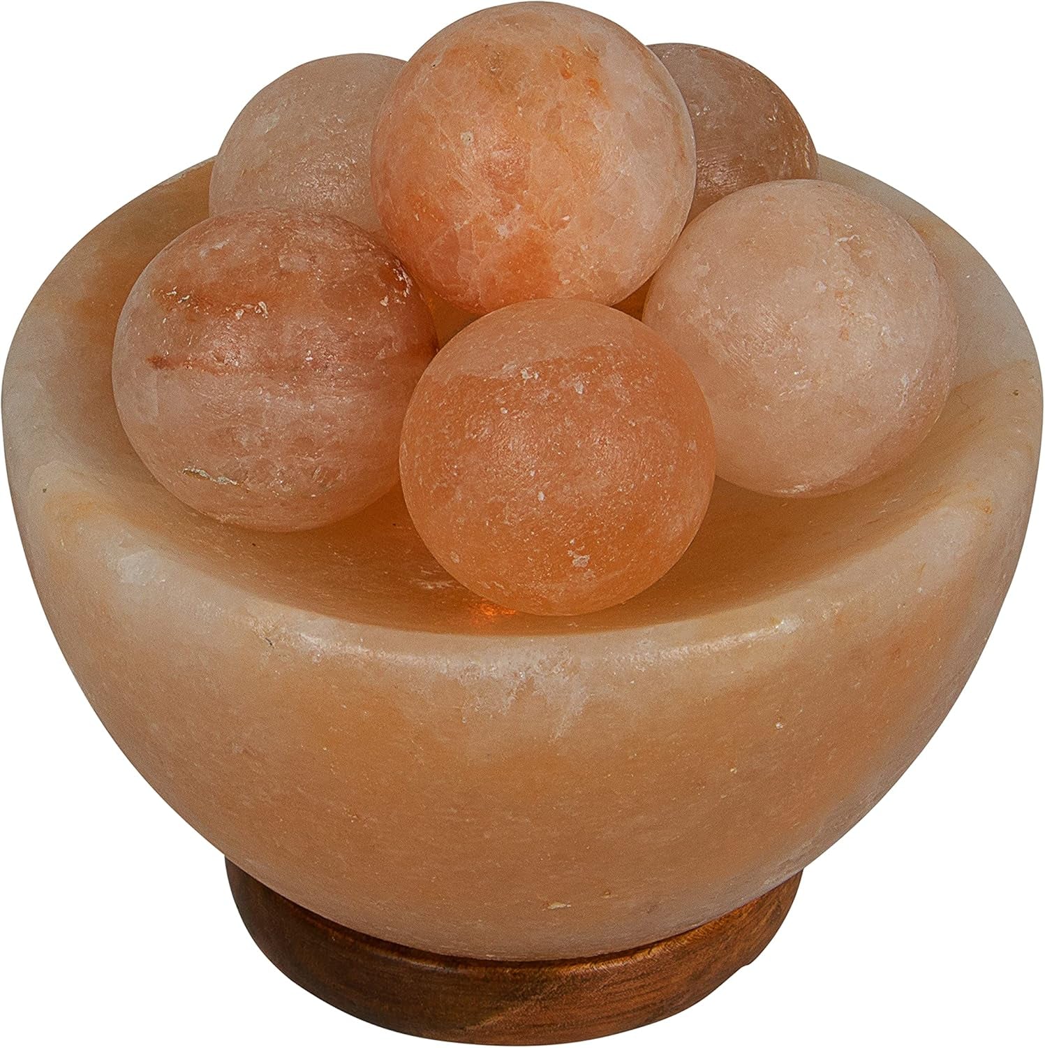 Himalayan Fire Bowl Salt Lamp with 6 Massage Balls Premium Quality Authentic from Pakistan
