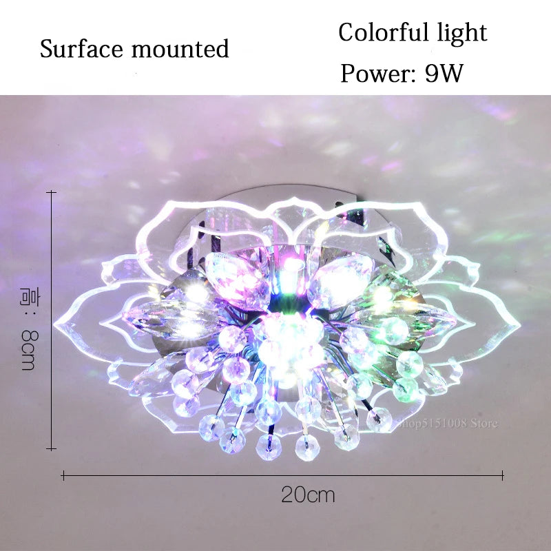 Crystal Lamp Ceiling Lights Flowers Chandelier for Living Room Decoration Indoor Lighting Corridor Lamps Colorful Light Fixtures