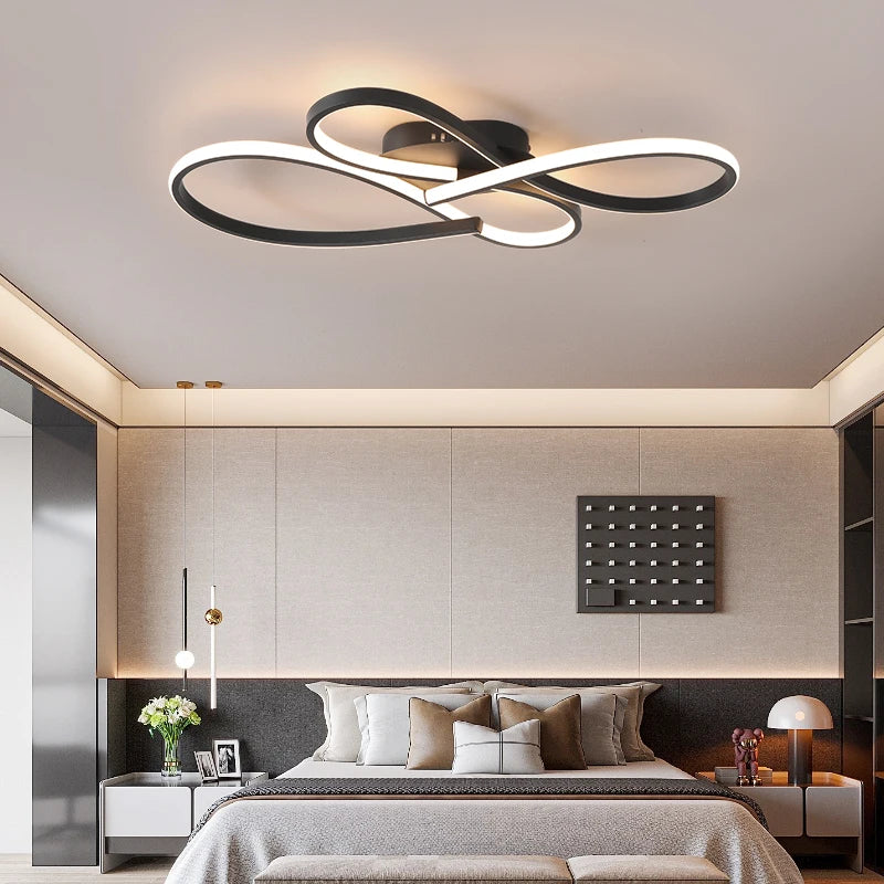 New Ceiling Modern Chandelier Lights for Living Room Bedroom Studyroom Black Led Ceiling Lamp for Room Chandelier Light Fixtures