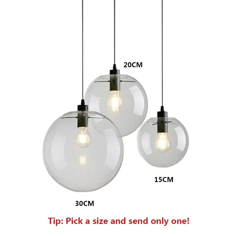 Bubble Pendant Light Glass Ball Pendant Lighting Creative Decoration Fixtures for Bedroom Study Dinner Room Bar Modern Pendant L