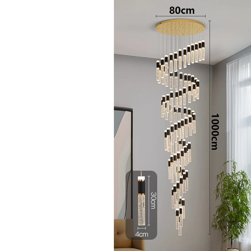 Modern Home Decoration Crystal Chandelier, Stair Pendant Lamp, Living Room Pendant Lights, Interior Lighting
