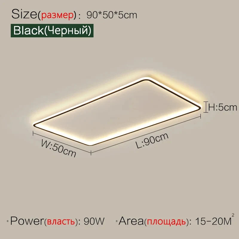 Remote Dimming Ultrathin Living Room Light Modern Minimalist LED Ceiling Lamp Lustre Home Decor Bedroom Study Ceiling Chandelier