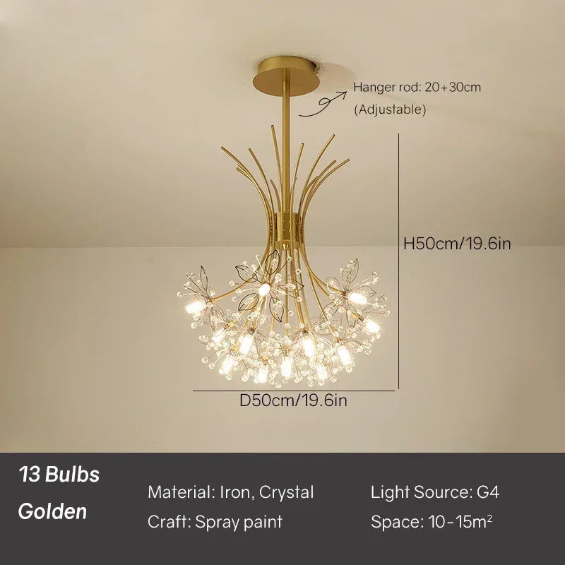 Dandelion Bouquet Restaurant Pendant Light Luxury Home Decor LED Ceiling Chandelier Bedroom Dining Room Children'S Hanging Lamps