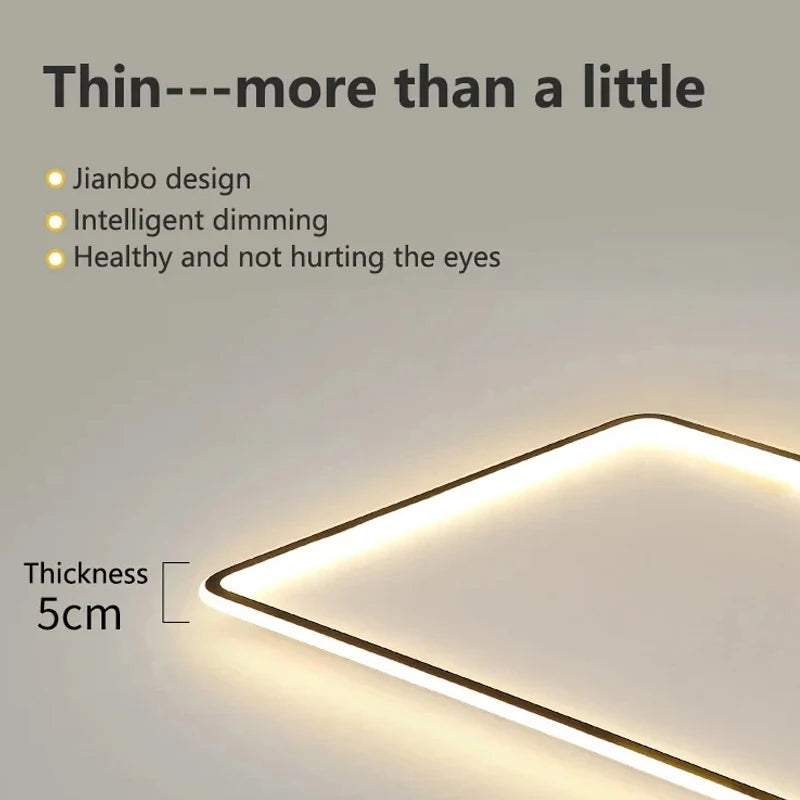 Remote Dimming Ultrathin Living Room Light Modern Minimalist LED Ceiling Lamp Lustre Home Decor Bedroom Study Ceiling Chandelier