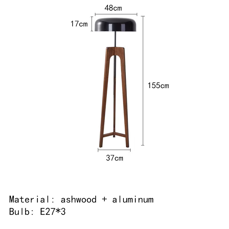 Pileo Porada Floor Lamp Modern Solid Wood Floor Lamp Nordic Living Room Tripod Floor Lamp Bedroom Home Classical LED Corner Lamp