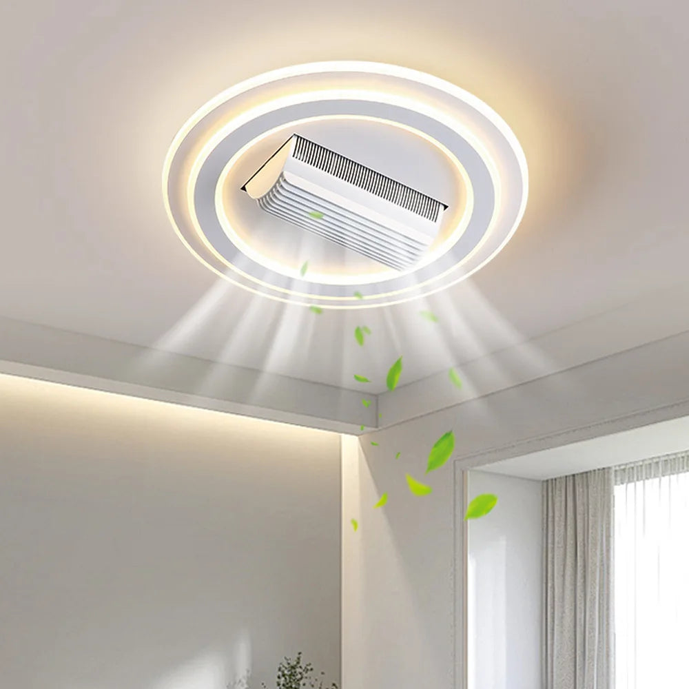 Invisible Bladeless Fan Ceiling Light LED Ceiling Fan Light Remote Control Intelligent Bedroom Living Room Light Indoor Light