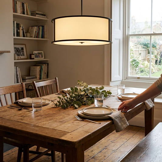 Chandelier in use