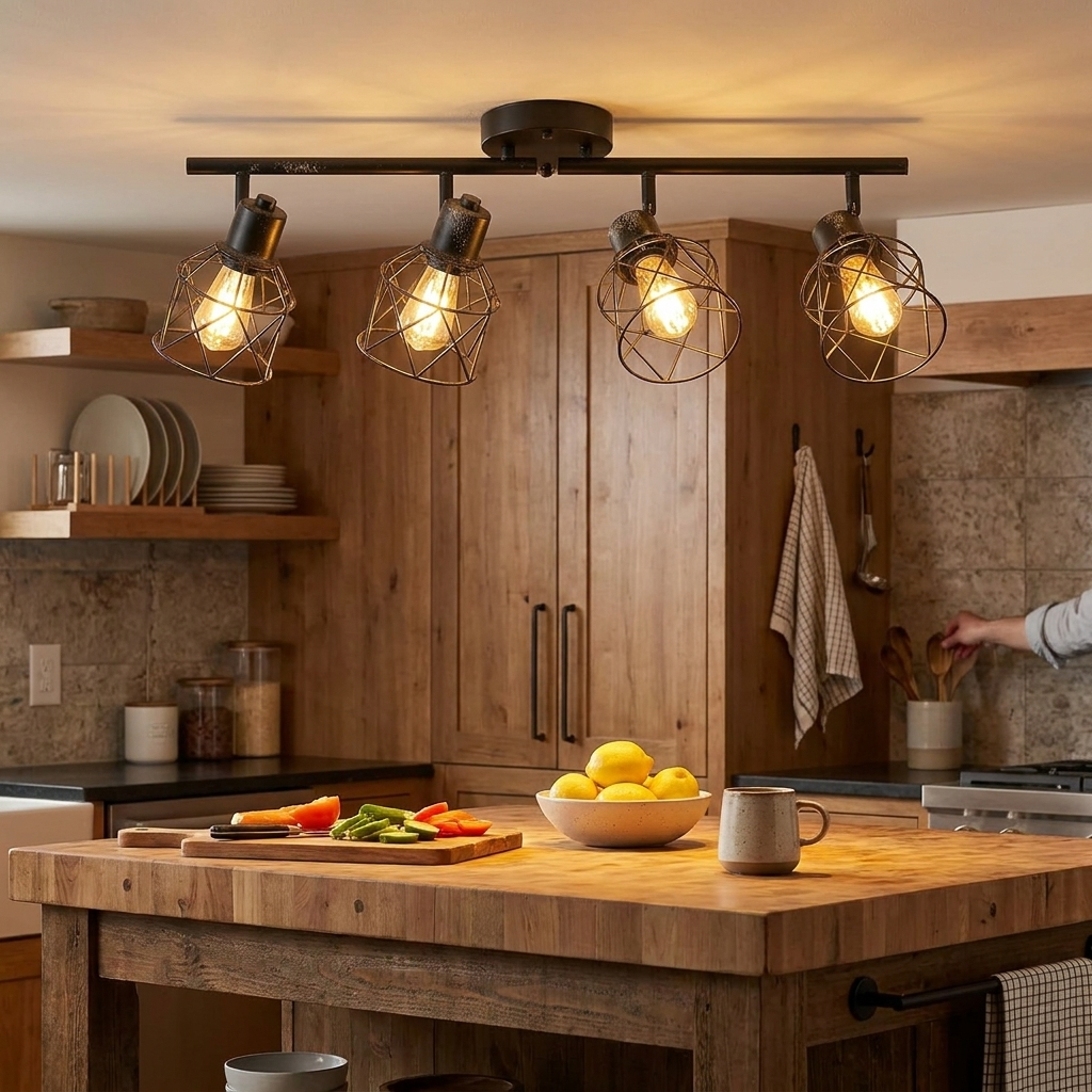 Vintage Ceiling Light in use