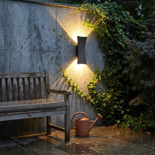 Modern Outdoor Wall Light in use